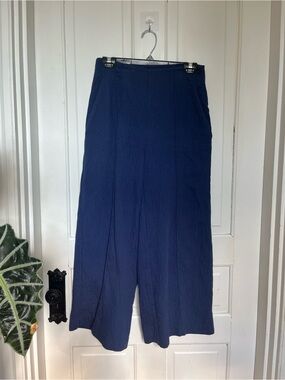 Maeve Navy Wide-Leg Colette Pants